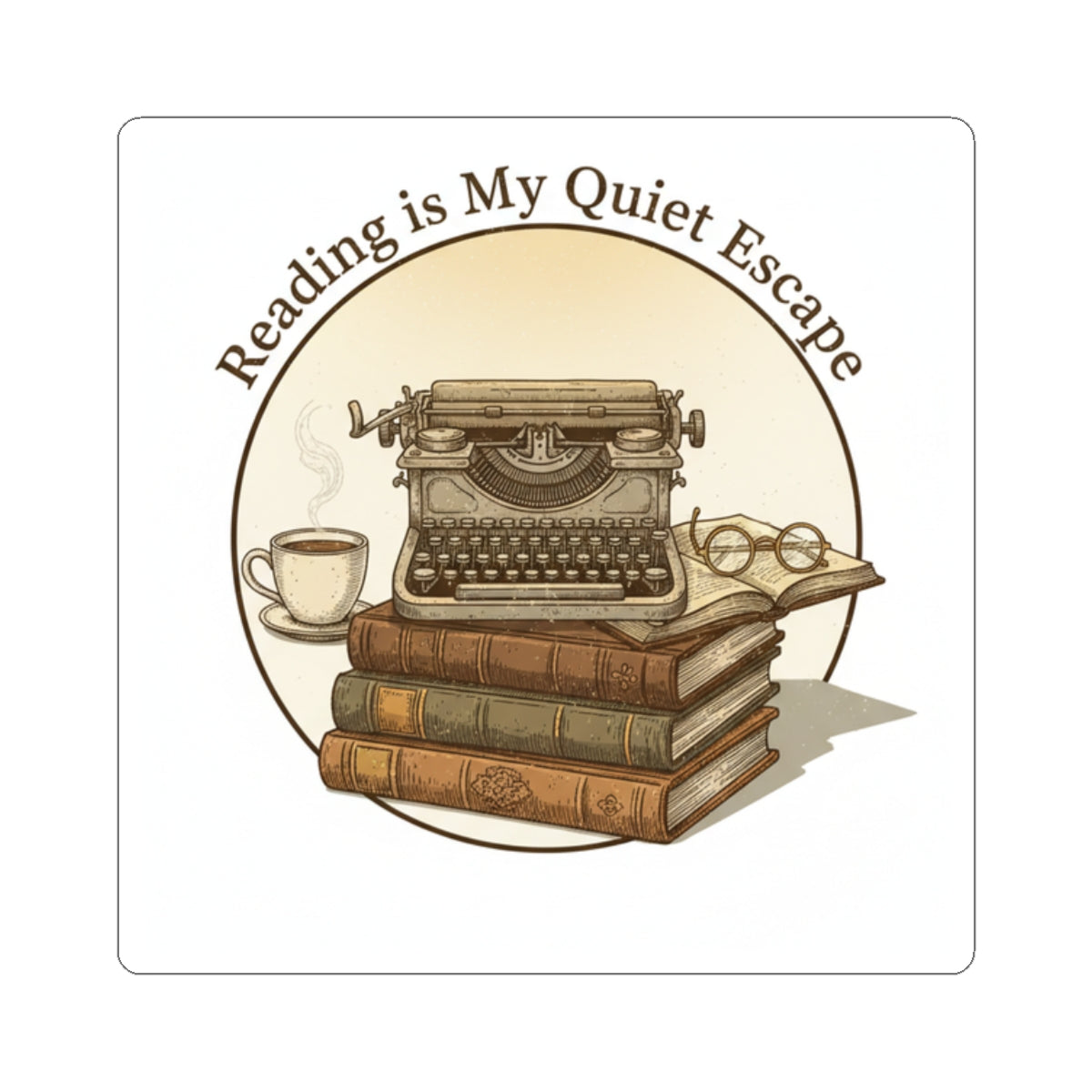 Reading Is My Quiet Escape Sticker | Book Lover, Typewriter Vintage Bookish