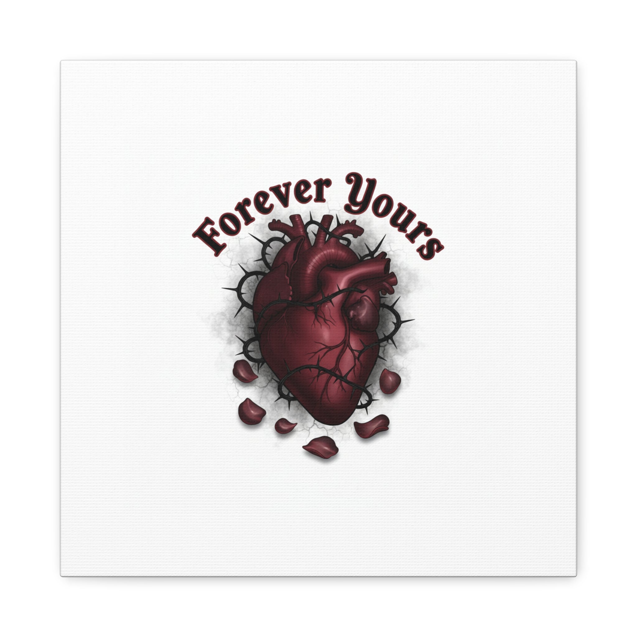 Anatomical Heart 'Forever Yours' Canvas | Dark Romance, Goth Valentine