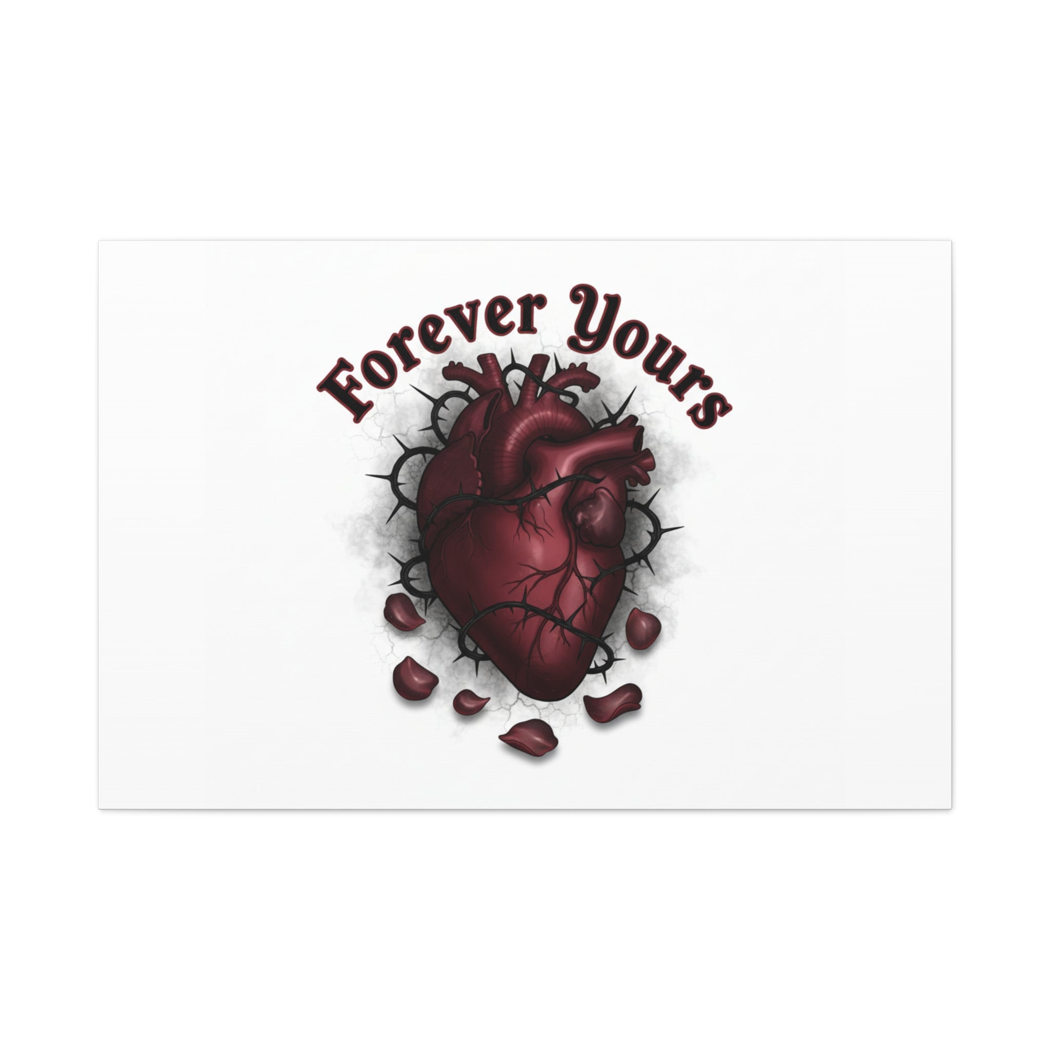 Anatomical Heart 'Forever Yours' Canvas | Dark Romance, Goth Valentine