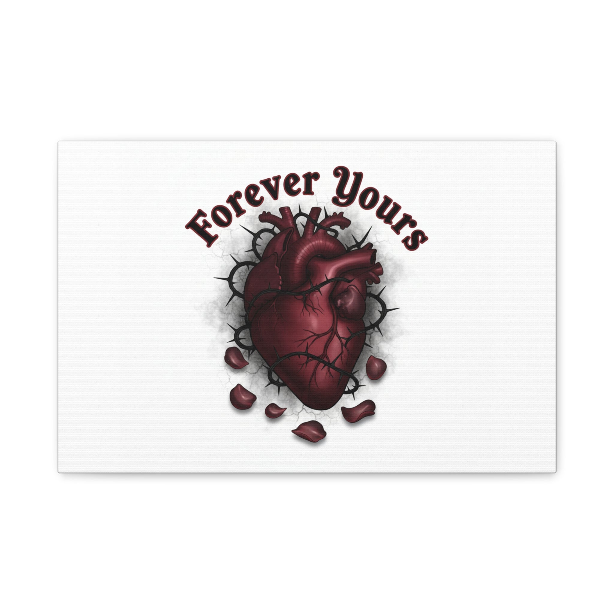 Anatomical Heart 'Forever Yours' Canvas | Dark Romance, Goth Valentine