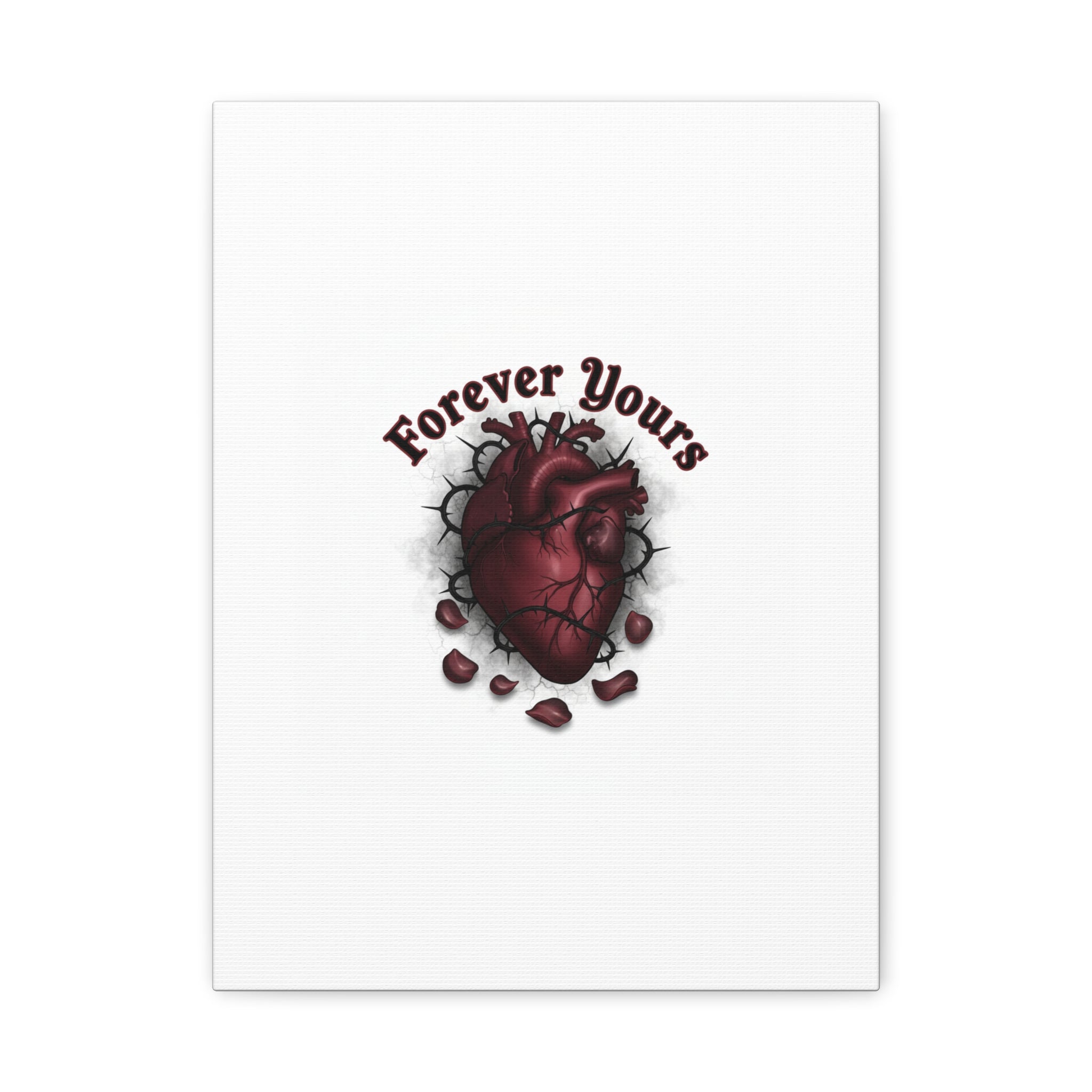 Anatomical Heart 'Forever Yours' Canvas | Dark Romance, Goth Valentine