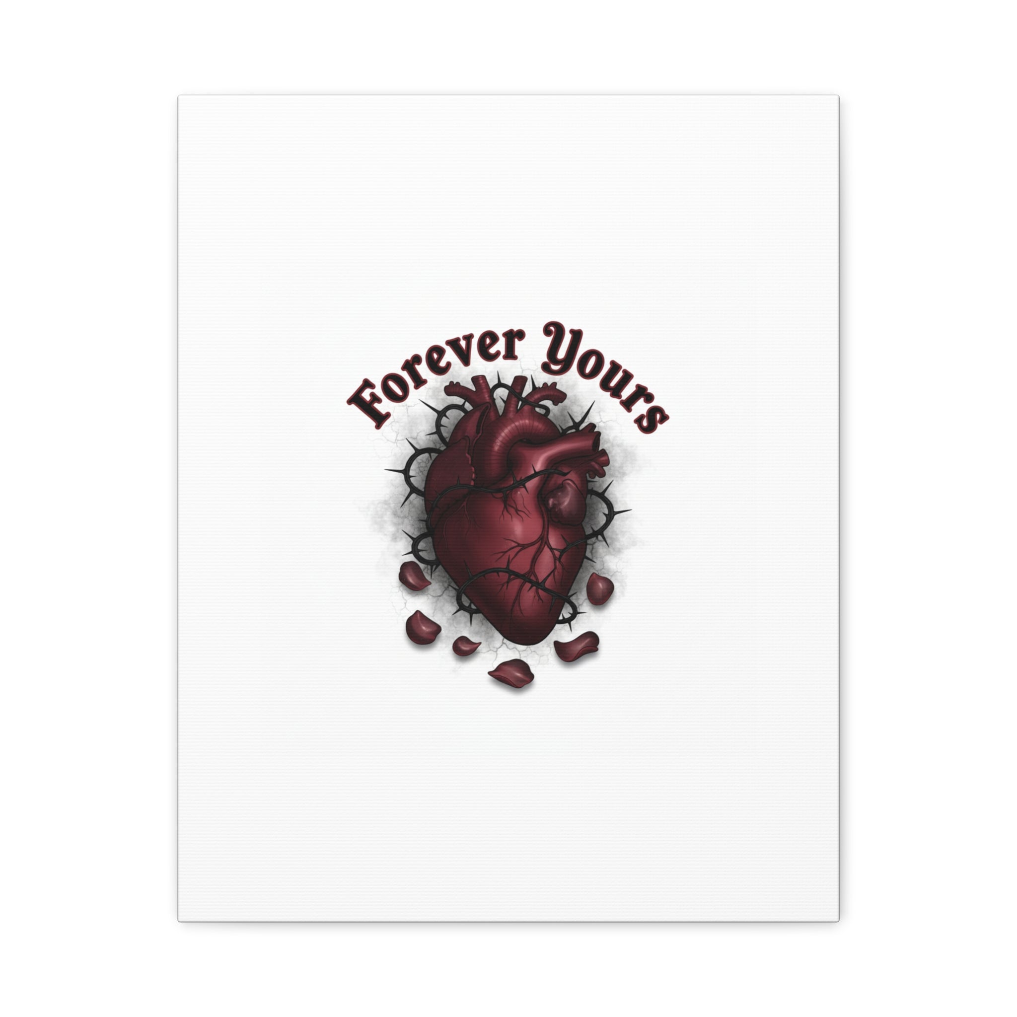 Anatomical Heart 'Forever Yours' Canvas | Dark Romance, Goth Valentine
