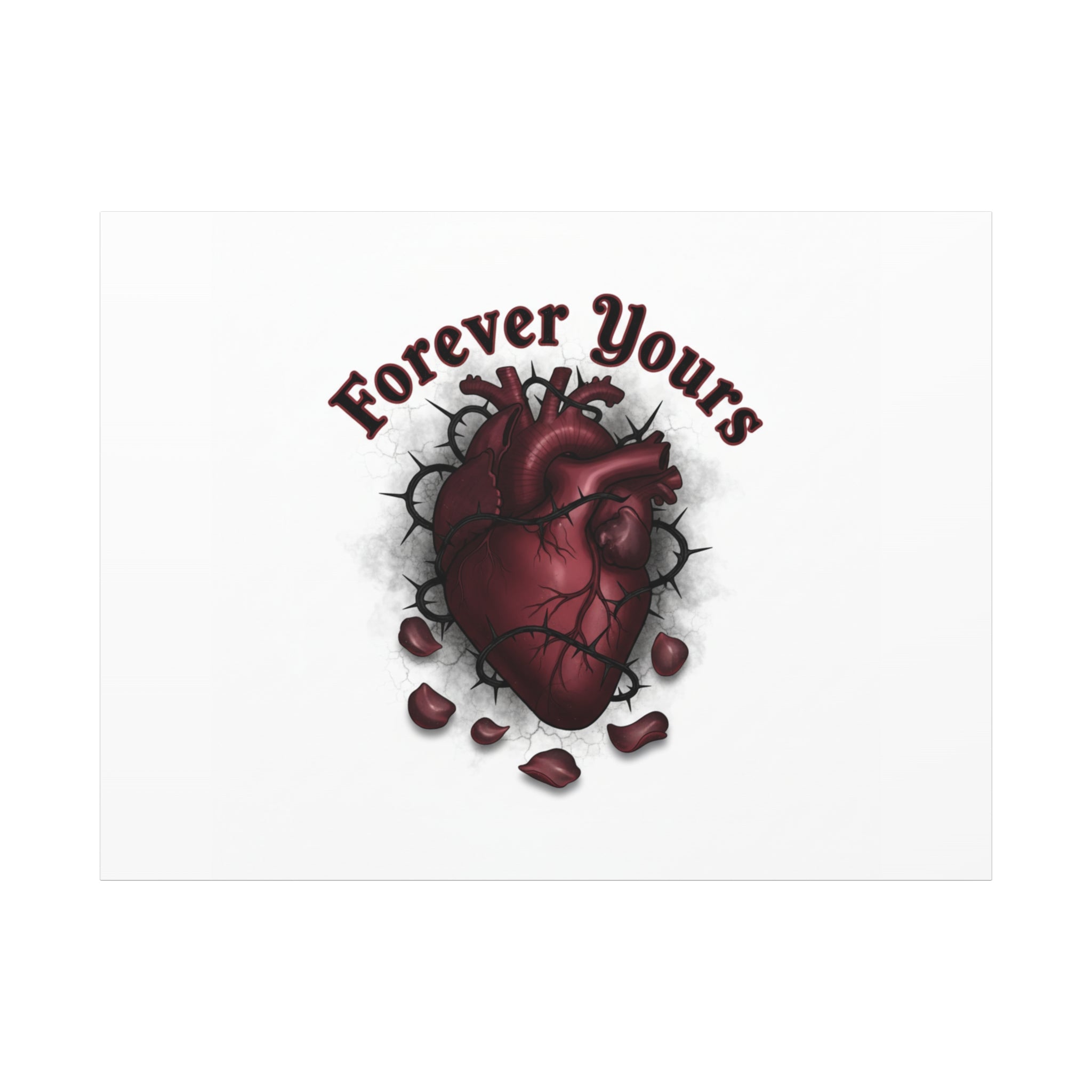 Anatomical Heart 'Forever Yours' Canvas | Dark Romance, Goth Valentine