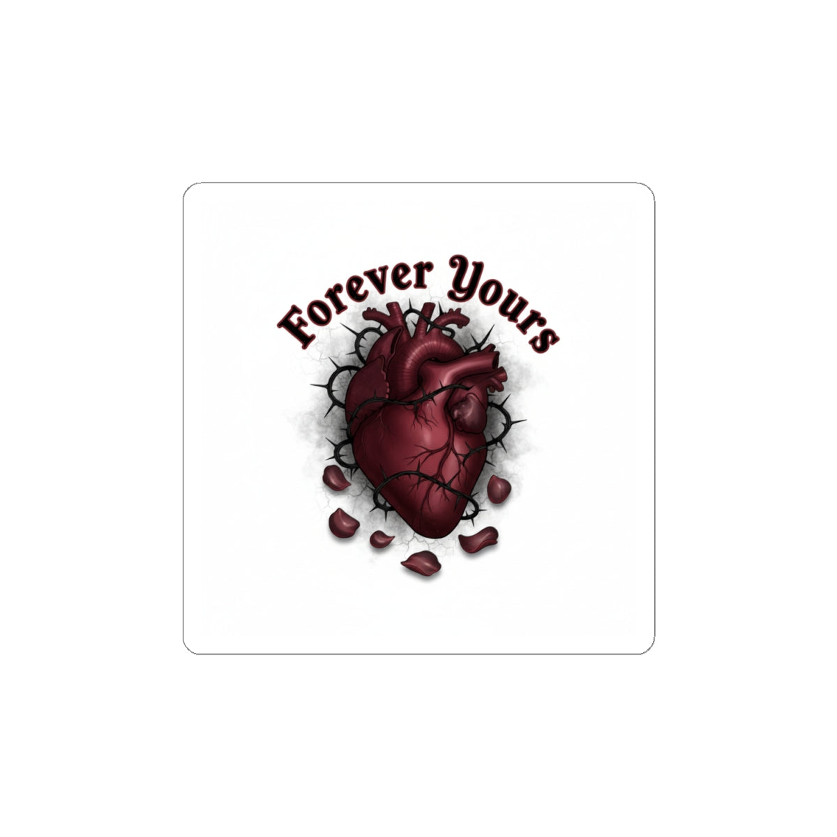 Forever Yours Anatomical Heart Sticker | goth valentine, dark romance
