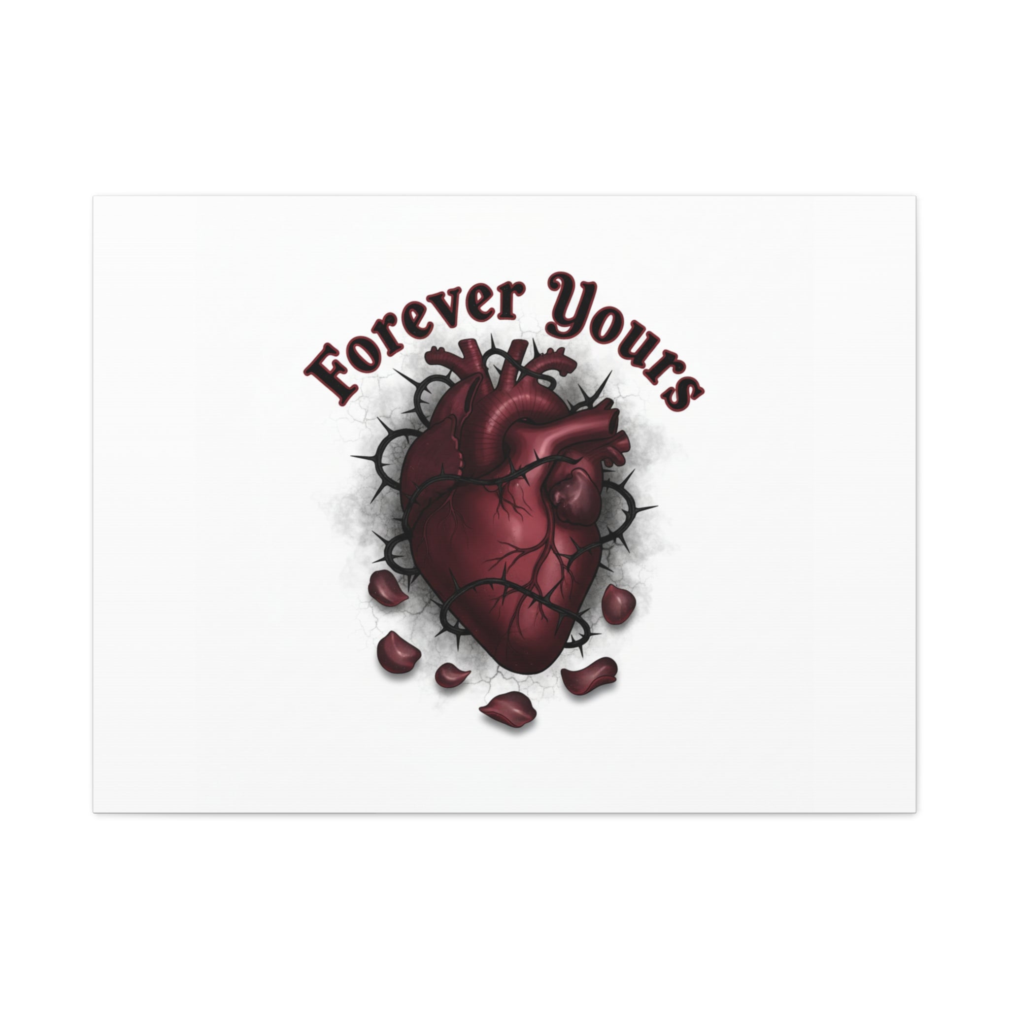 Anatomical Heart 'Forever Yours' Canvas | Dark Romance, Goth Valentine