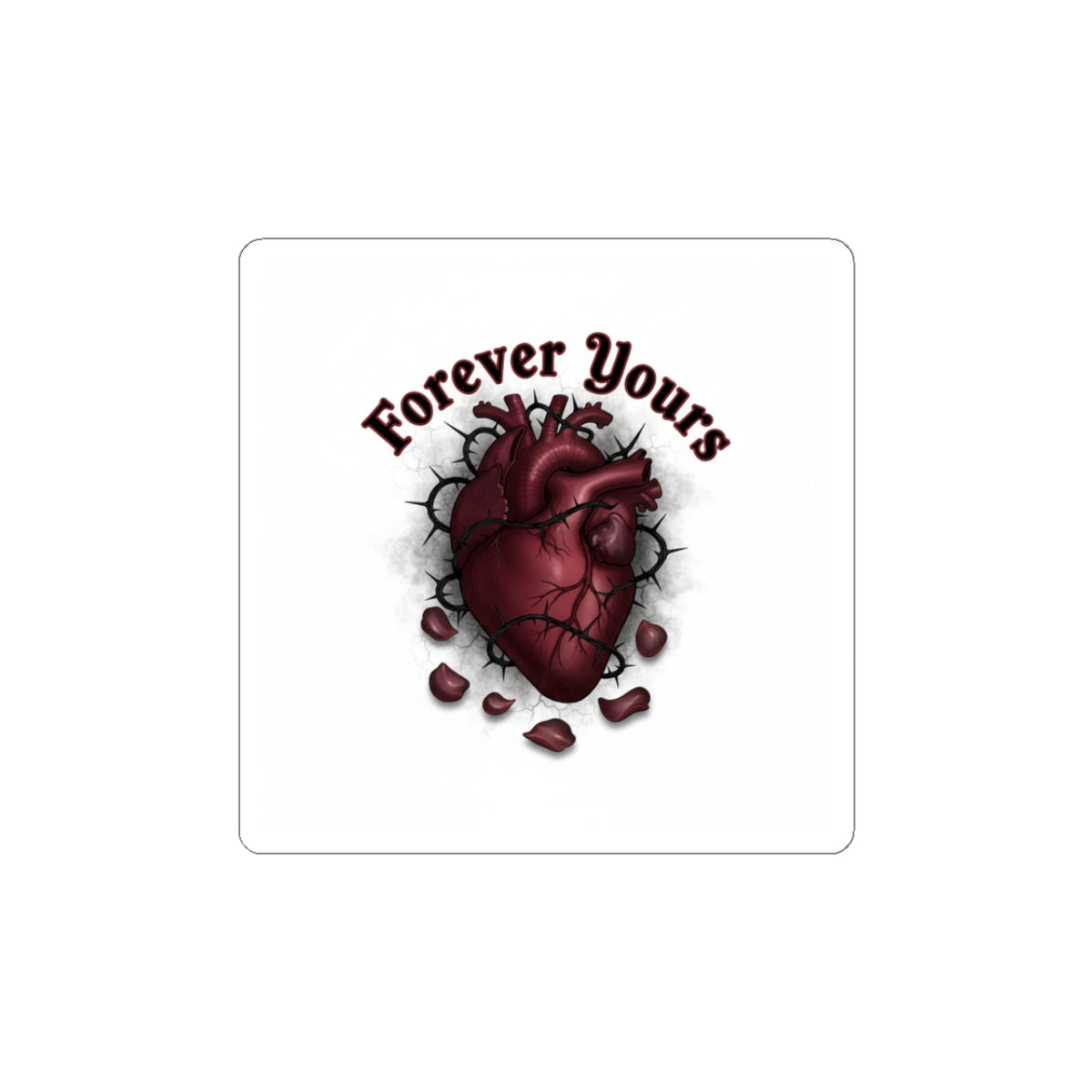 Forever Yours Anatomical Heart Sticker | goth valentine, dark romance